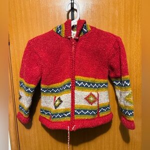 Paca pops kidz Cozy Red Patterned Kids Jacket